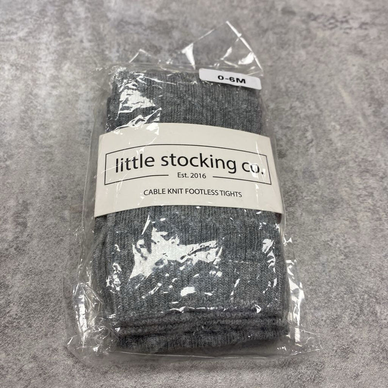 LITTLE STOCKING CO - CABLE KNIT FOOTLESS TIGHTS