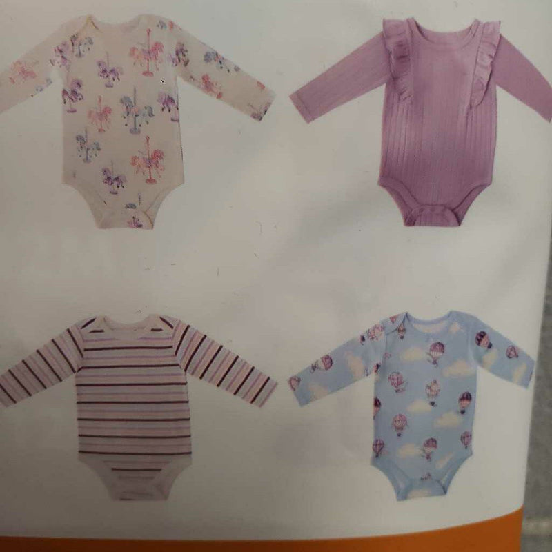 MEMBERS MARK - 4-PACK COTTON BODYSUITS